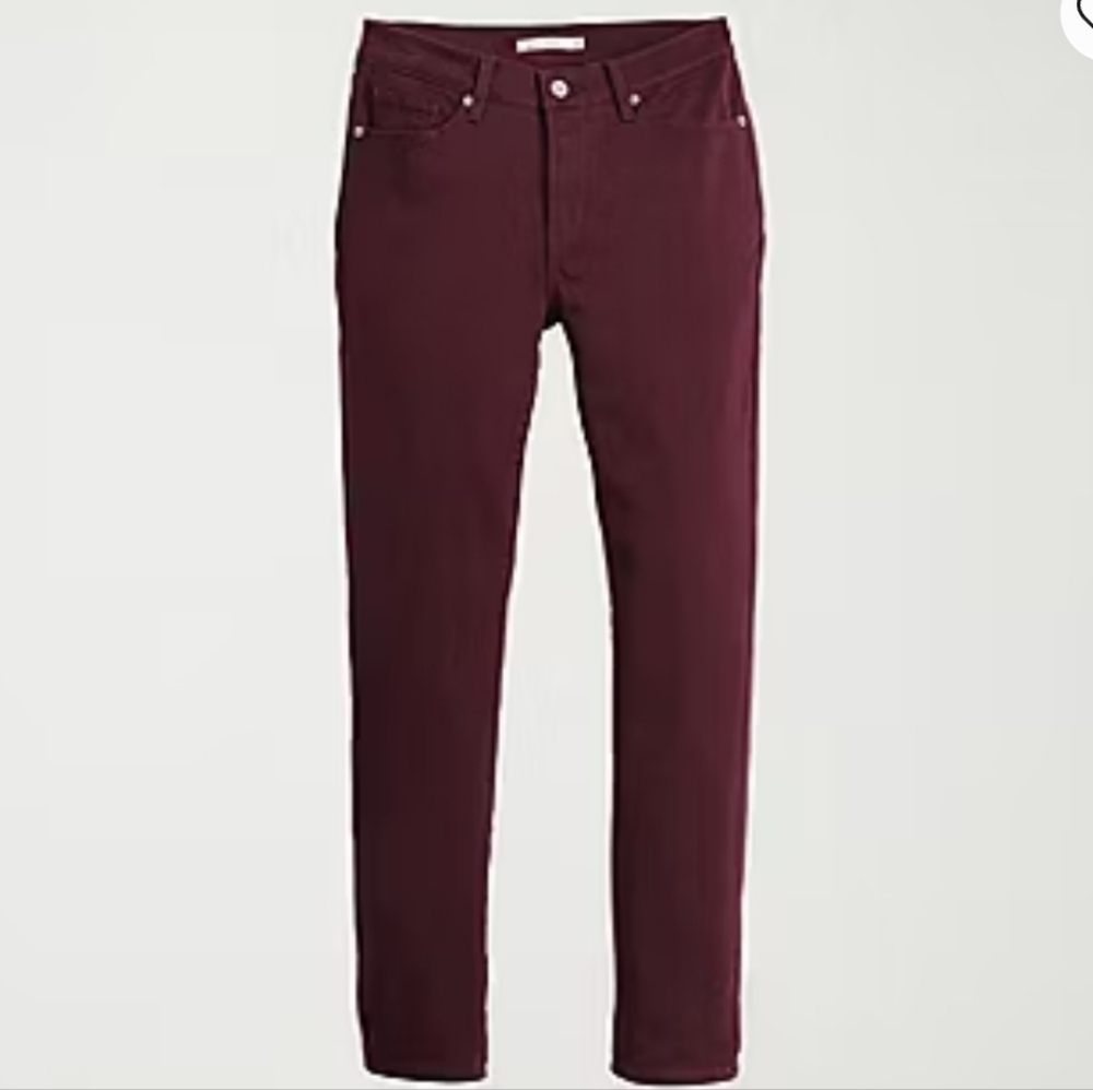 Levis Women Classic Straight Leg Jeans Burgundy Pants Size 16